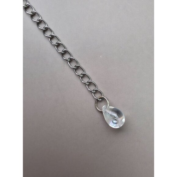 Solar System Beaded 14" Necklace w/ Adjustable Chain & Crystal Teardrop - Picture 3 of 4